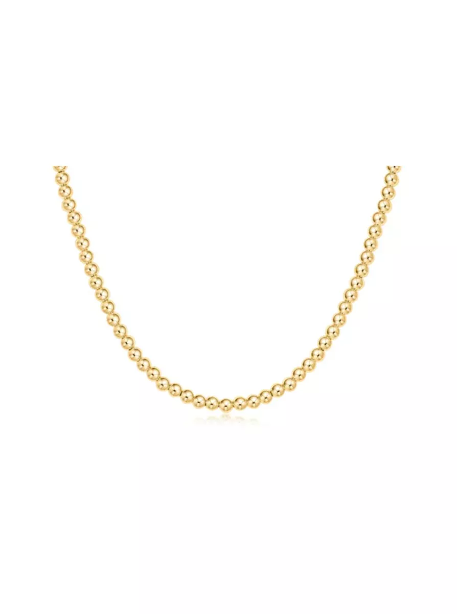 15" Choker Classic Gold 4MM Bead [N15CLG4]