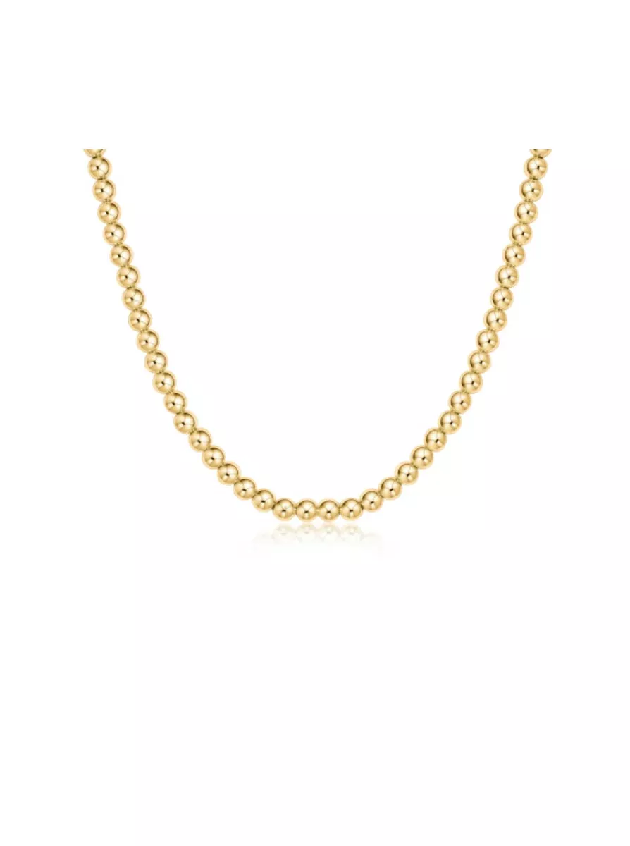 15" Choker Classic Gold 5MM Bead [N15CLG5]