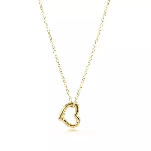 16" Necklace Gold Love Gold Charm [N16GLOVG]