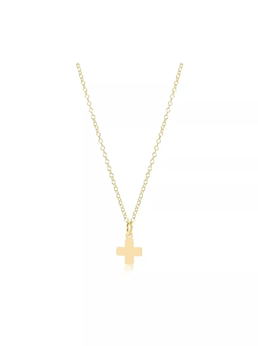 16" Necklace Gold Signature Cross Gold Charm [N16GSCG]