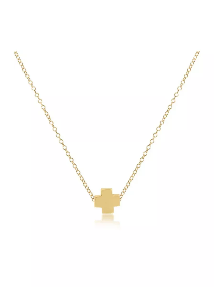 16" Necklace Gold Signature Cross [Gold-N16GSCGLD]