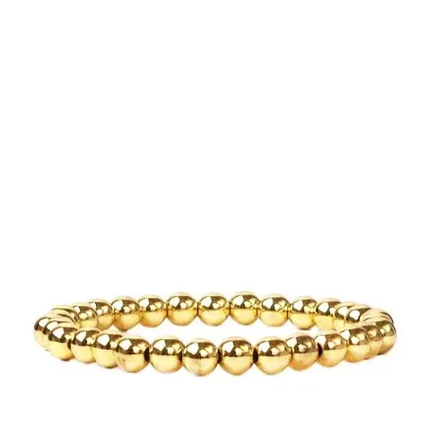 6 Mm Metal Beaded Stretch Bracelet