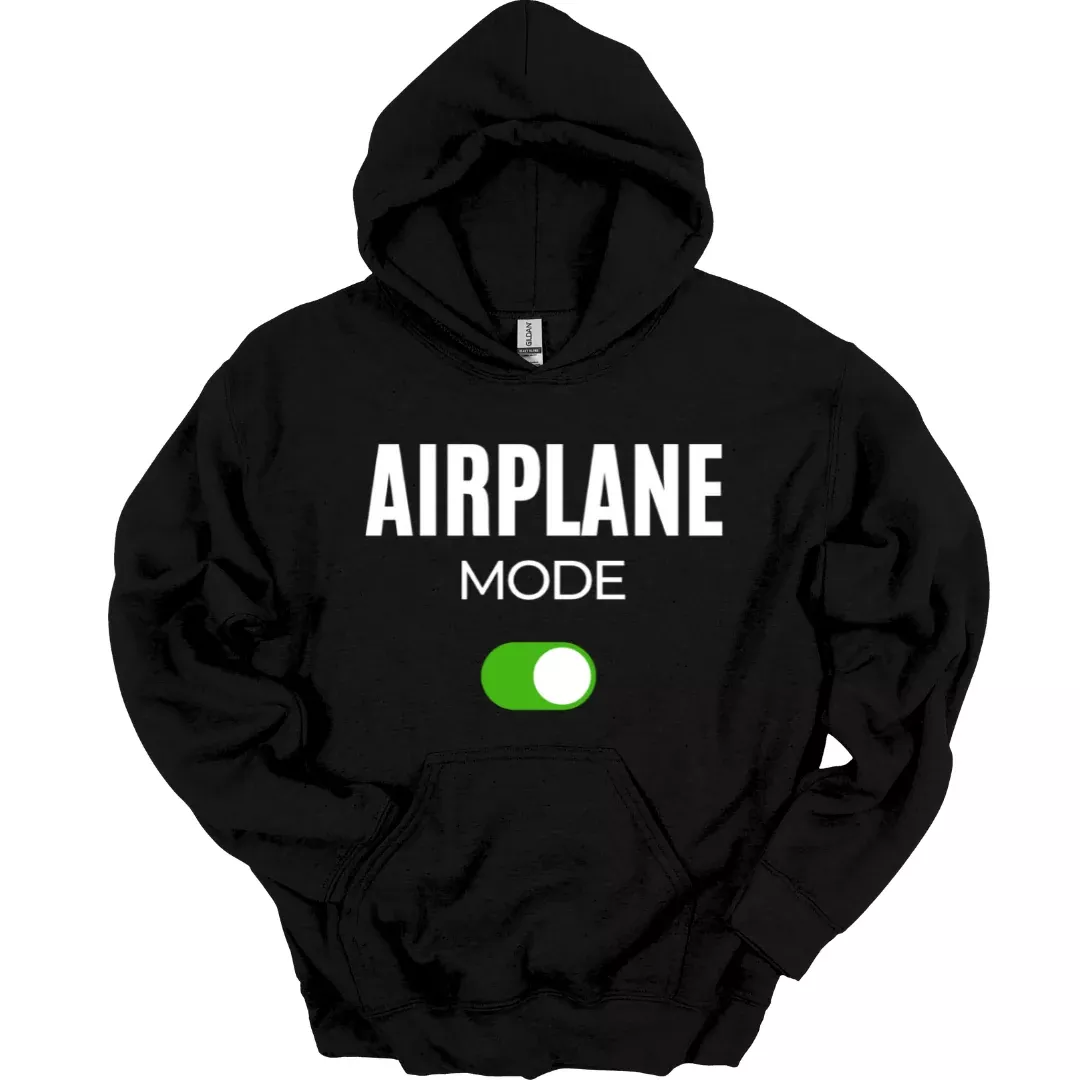 Airplane Mode Unisex Black Hoodie