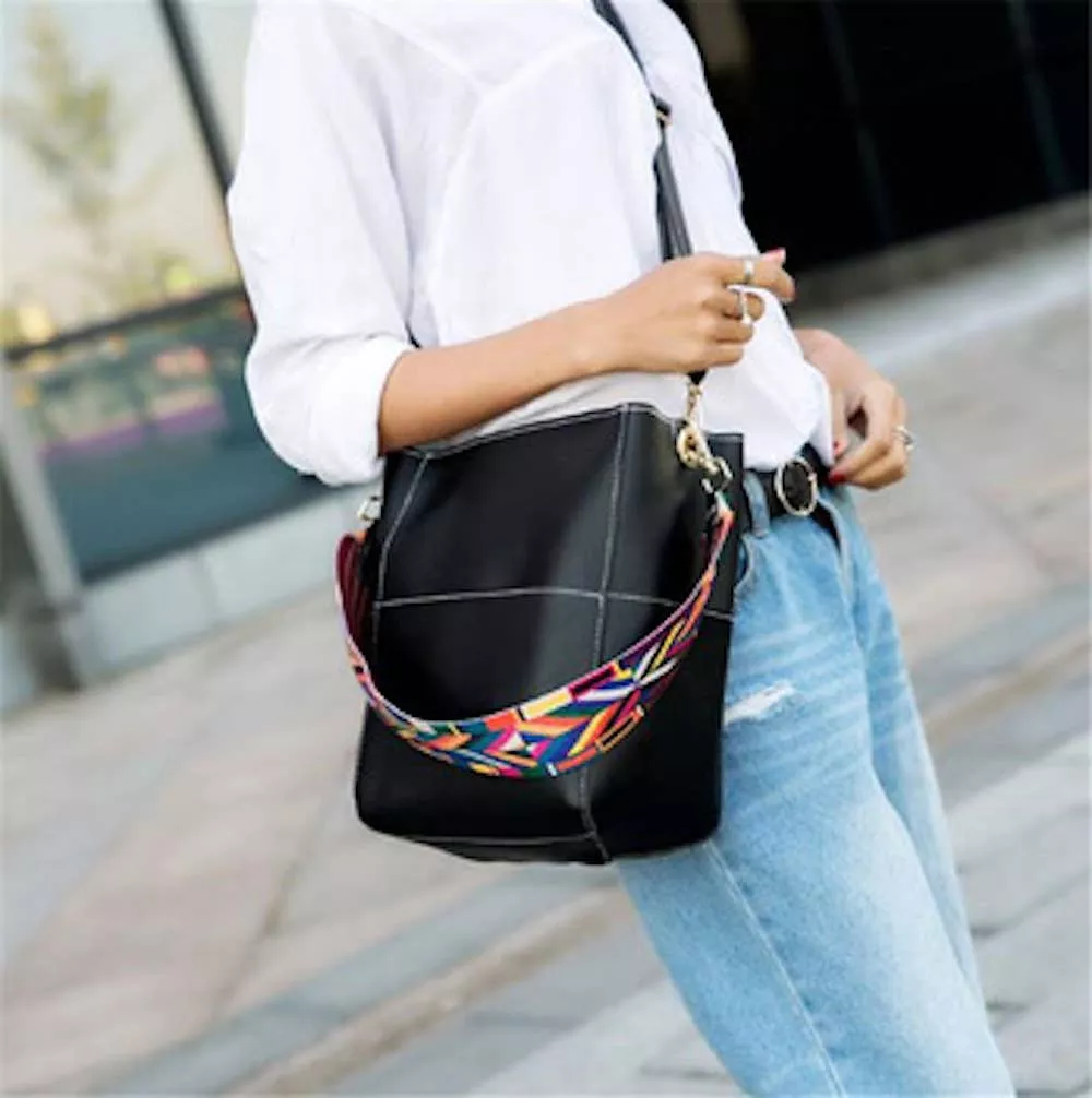 Aztec-print Strap Tote Purse