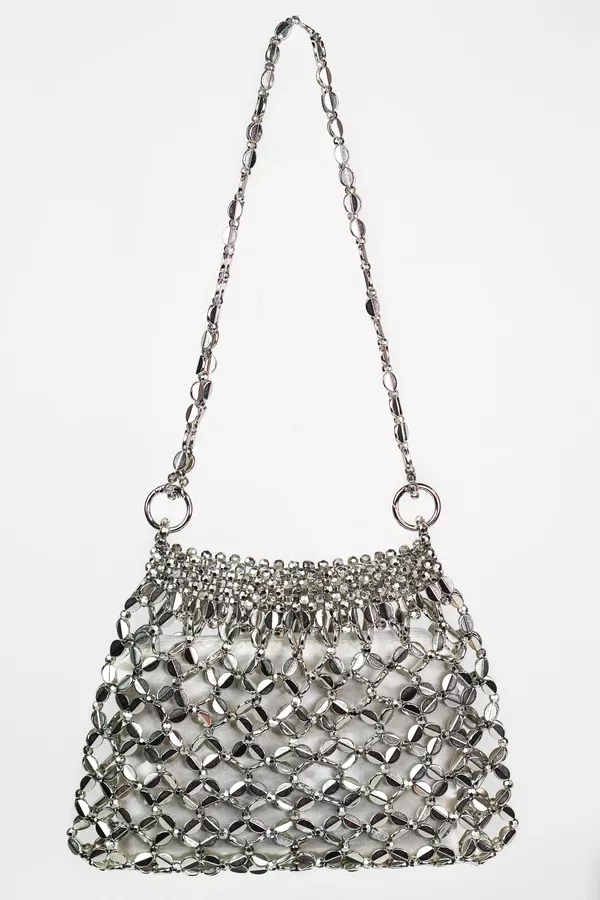 Beaded Pouch w/ Satin Lining Evening Purse