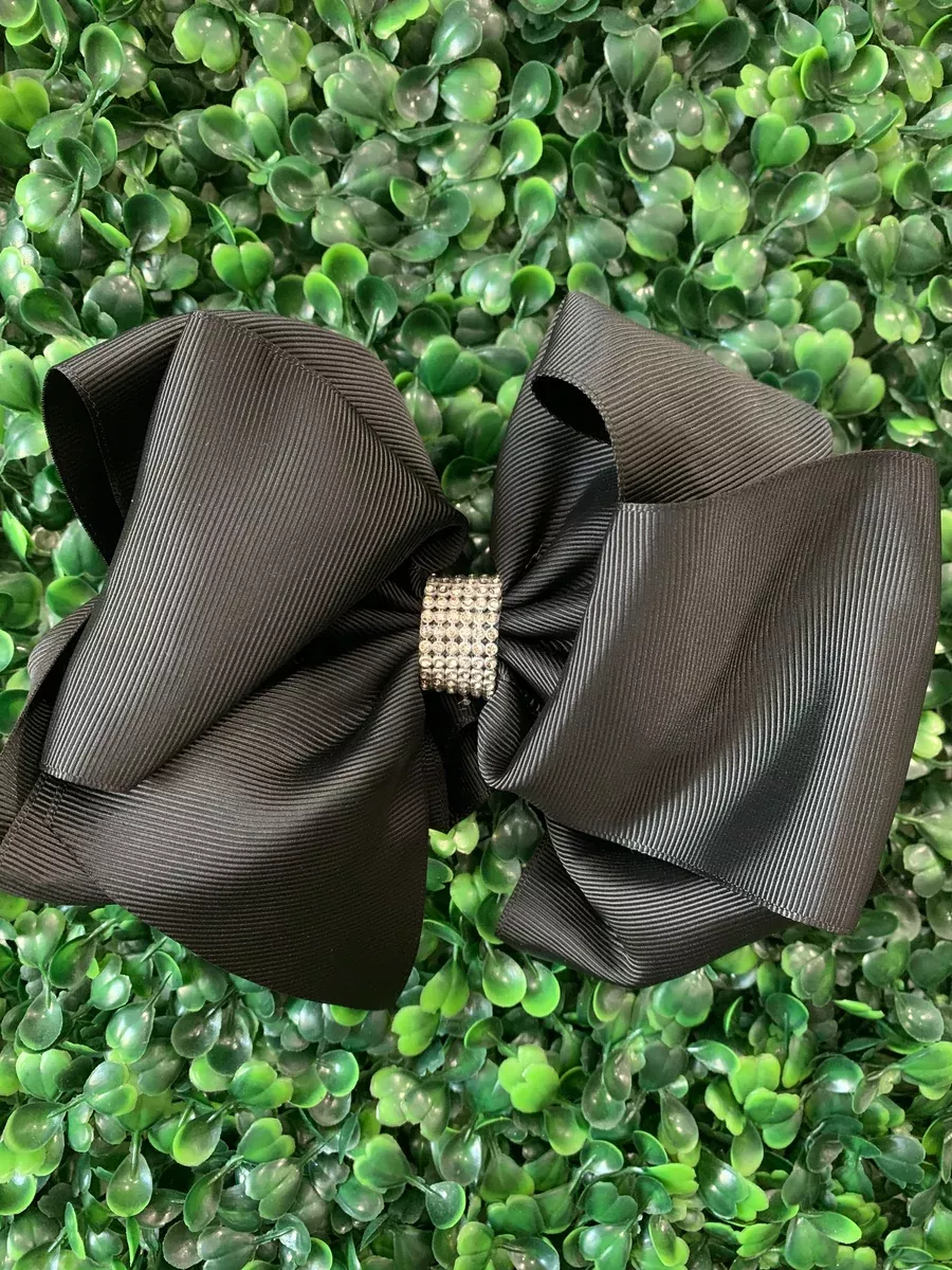 Black Rhinestone Bow