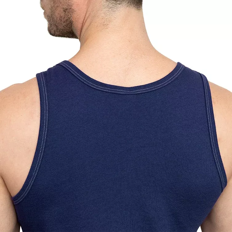 The "Bruiser" Cotton Tank Top in Navy Blue