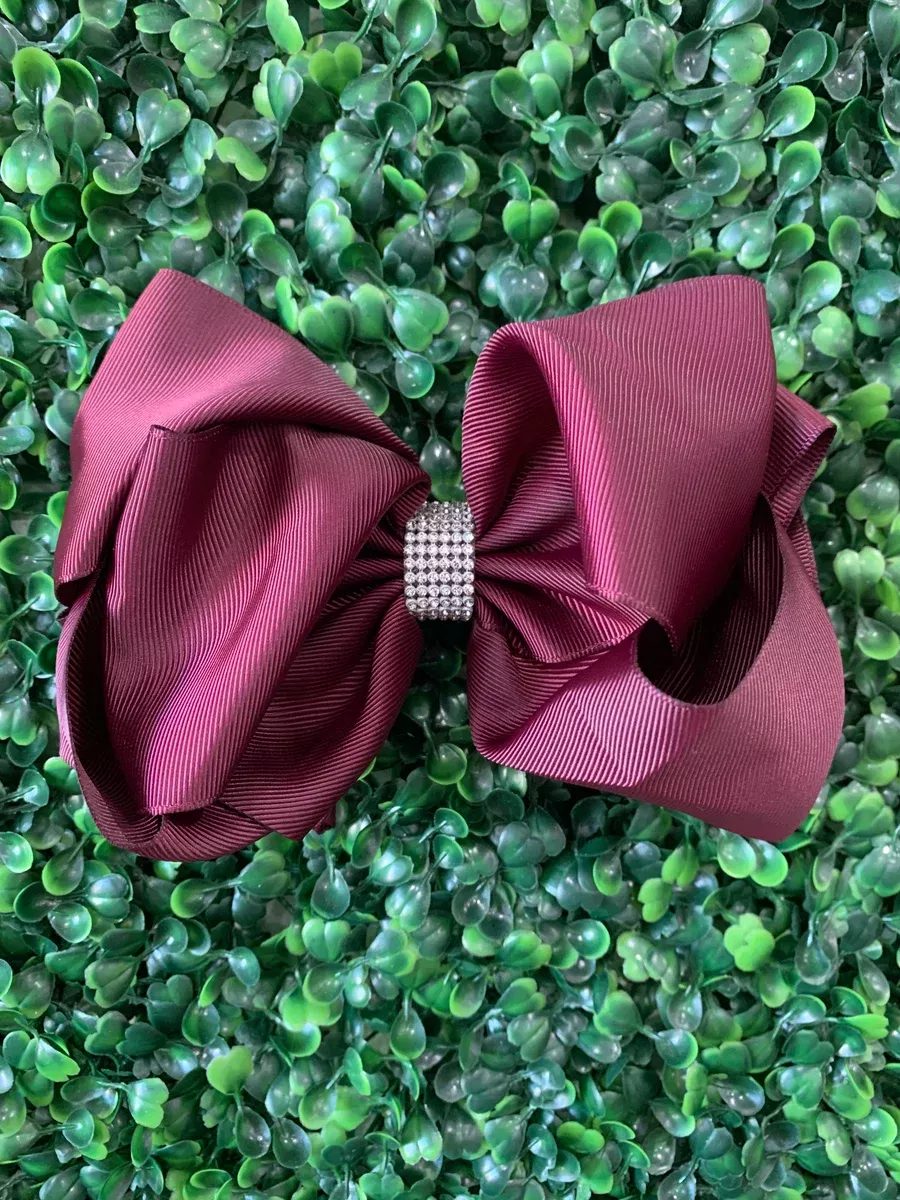 Burgundy Rhinestone Bow