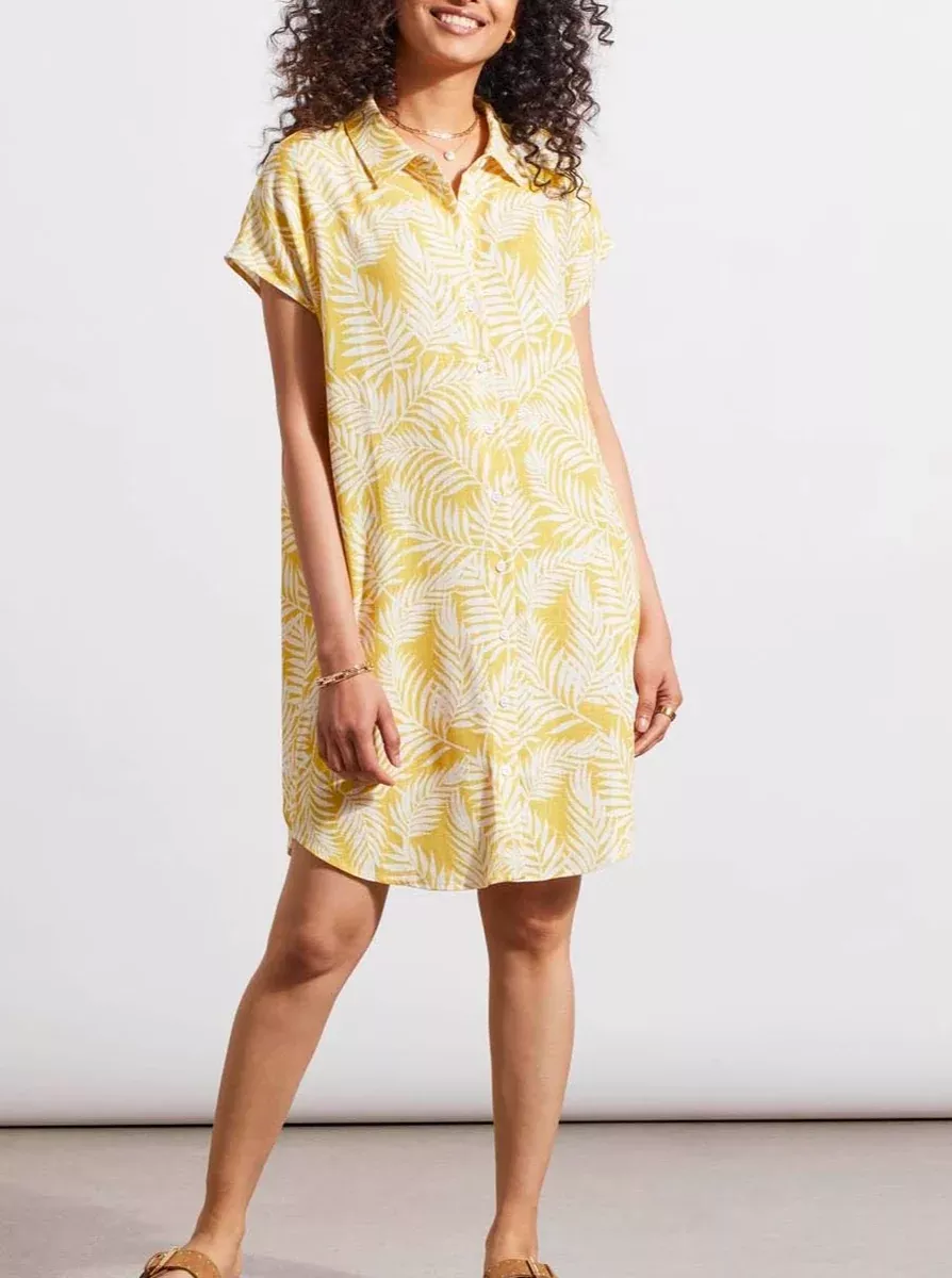 Cap Sleeve Shirt Dress [Bright Gold-5398O]