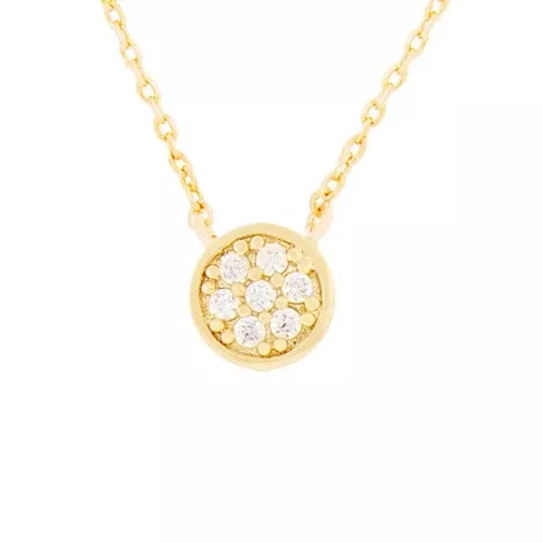 Crystal Station Necklace Gold