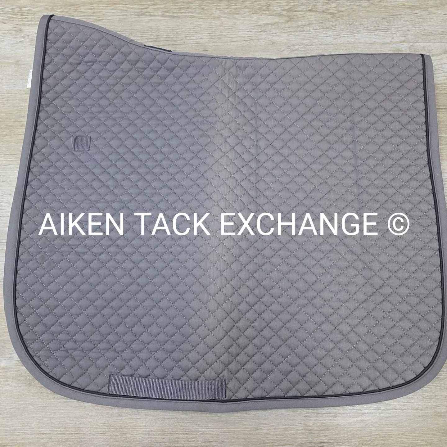 Dover Saddlery Dressage Saddle Pad, Grey with Black Piping