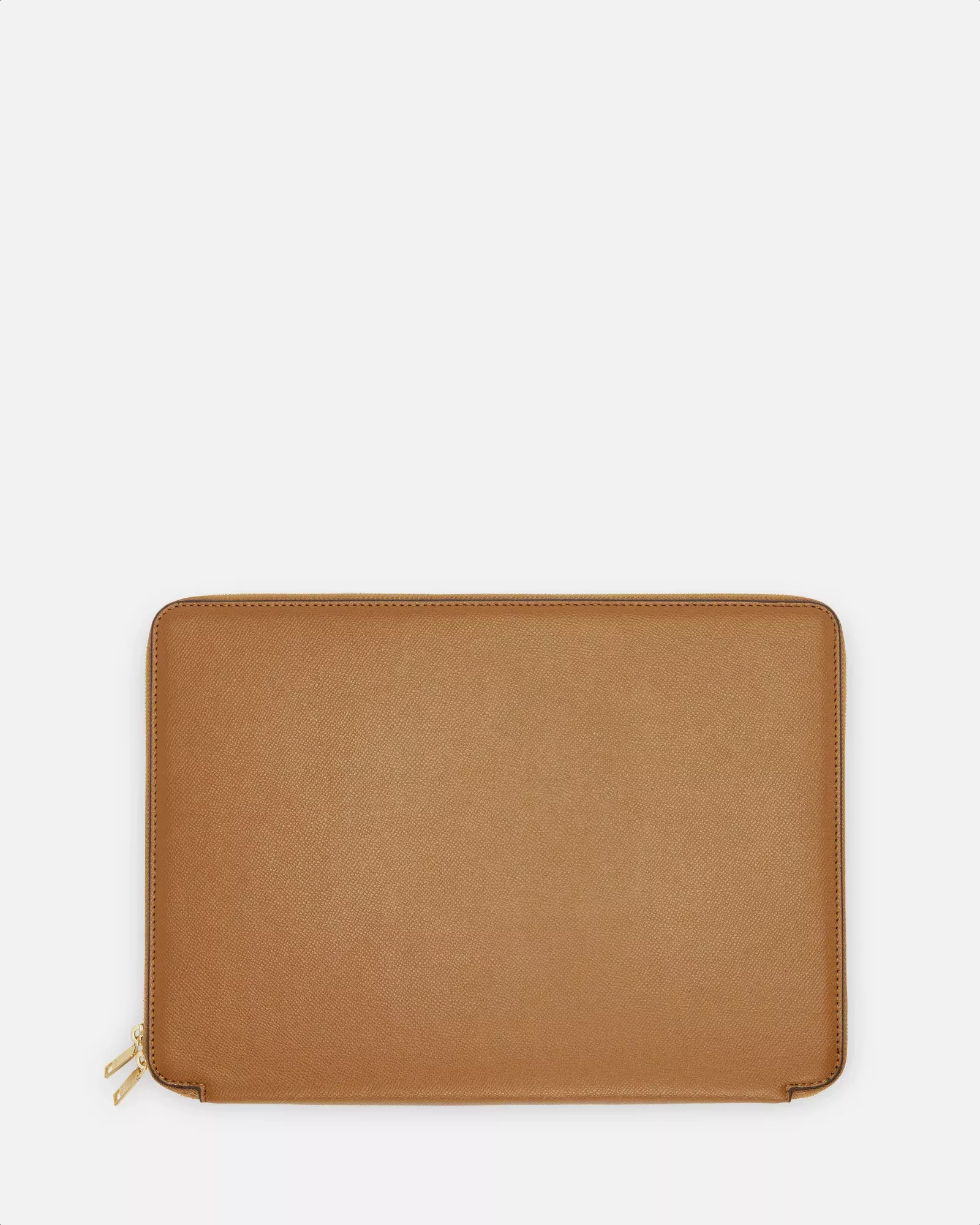 Essentials 13 Inch Laptop Cover with Zip Recycled Saffiano Rich Tan