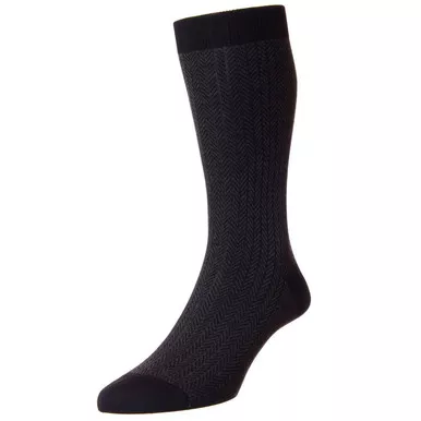 + Fabian PANTHERELLA 60s Mod Herringbone Socks B/G