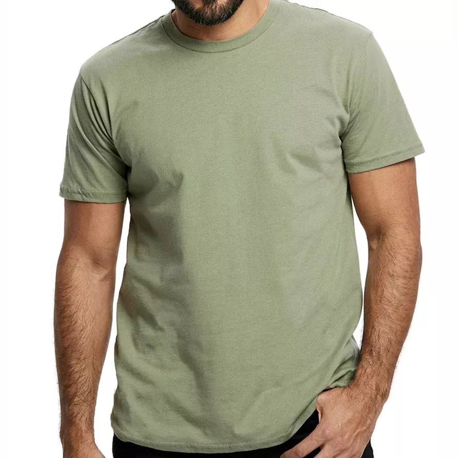 "Fielder": Light Army Green Cotton Crew T-Shirt