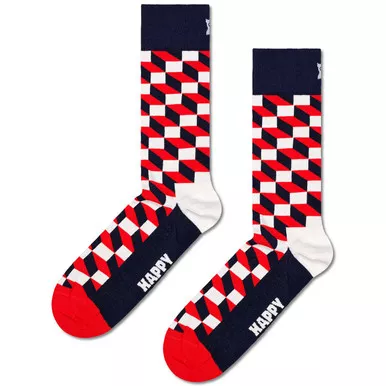 + Filled Optic HAPPY SOCKS Retro 3D Cube Socks RWB