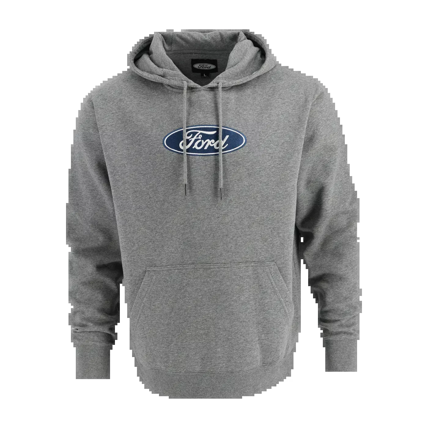 Ford Oval Mens Gray Pullover Fleece Hoodie