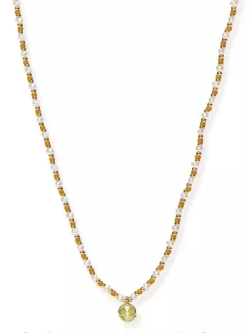 Fresh Water Pearl and Smoky Topaz Necklace