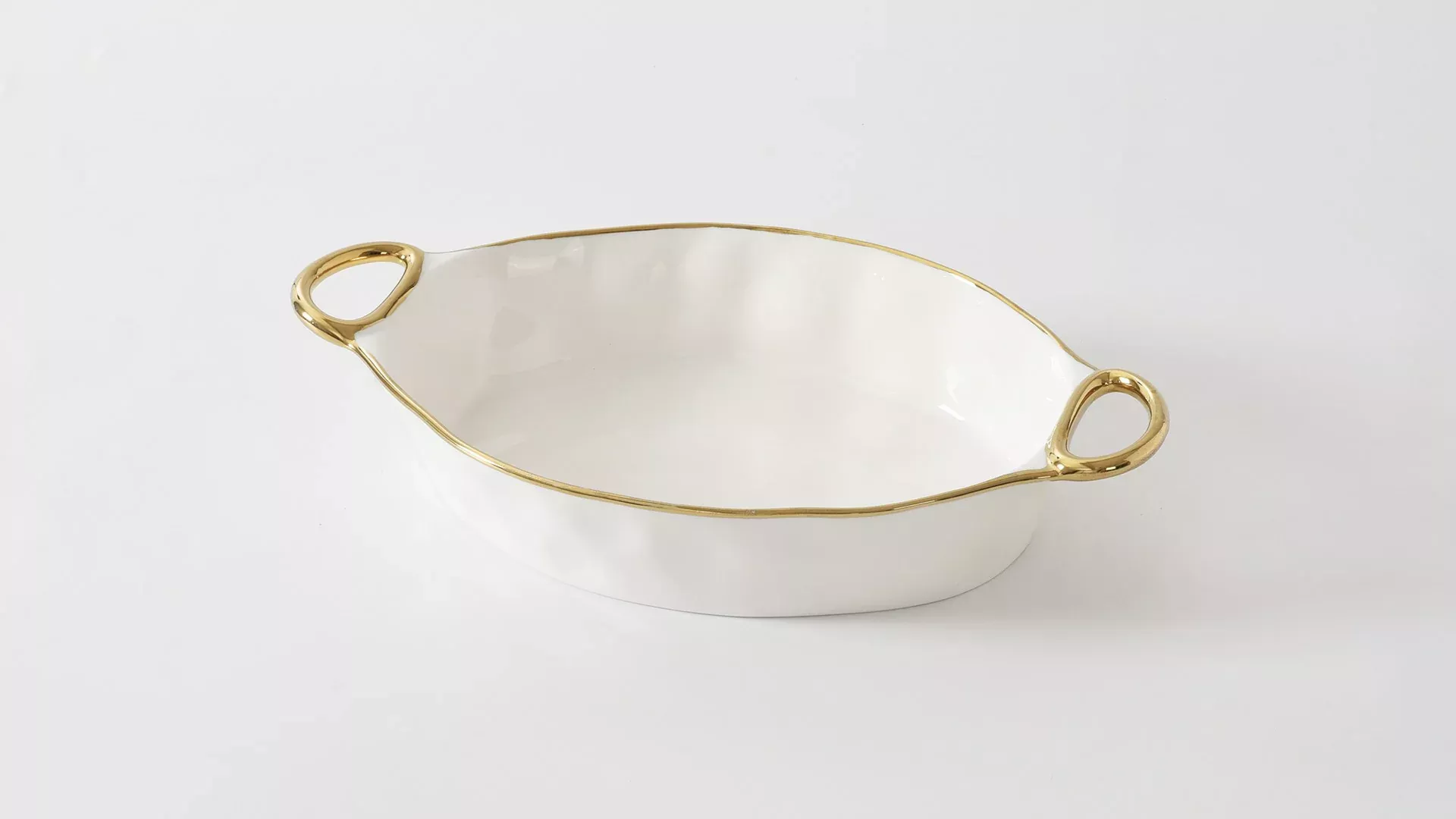 Golden Handles Oval Baking Dish