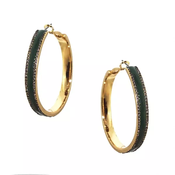 Green Pave Enamel Hoop