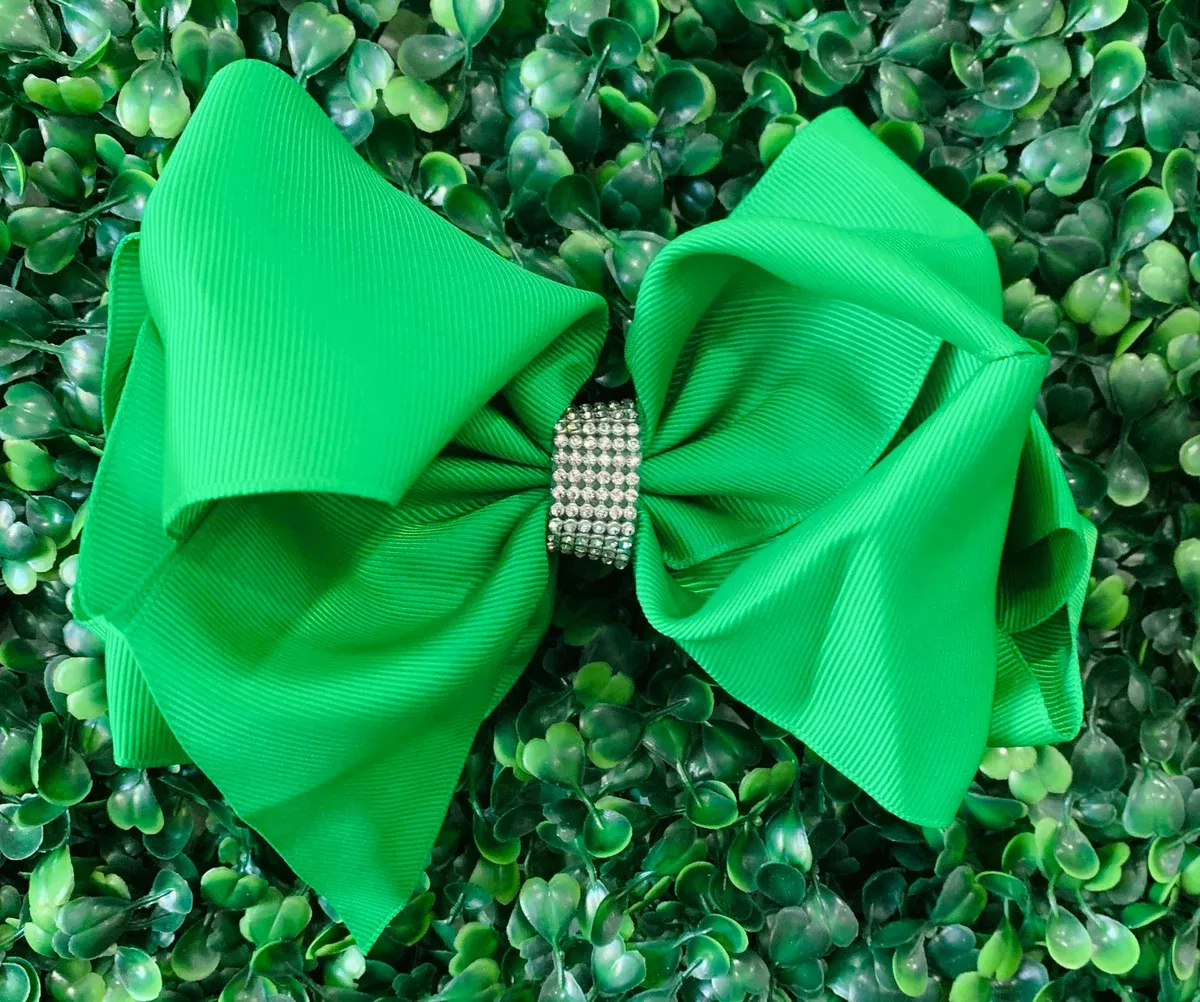 Green Rhinestone Bow
