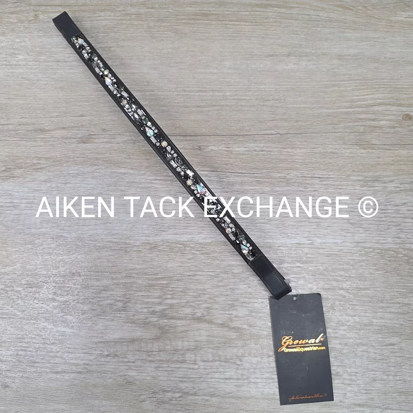 Grewal Equestrian Iced Onyx Browband, Black, Size Full