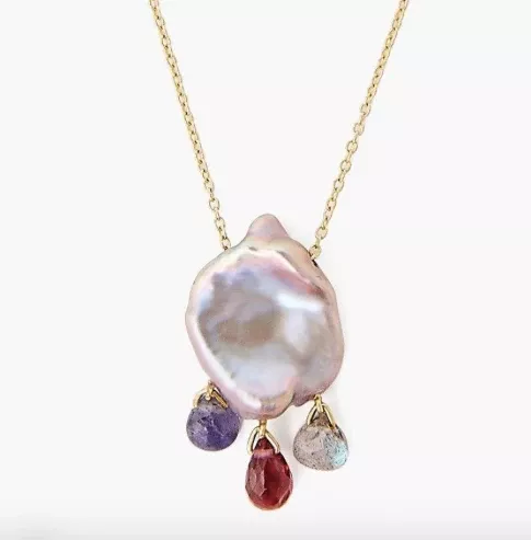 Grey Pearl Mis Chandelier Necklace