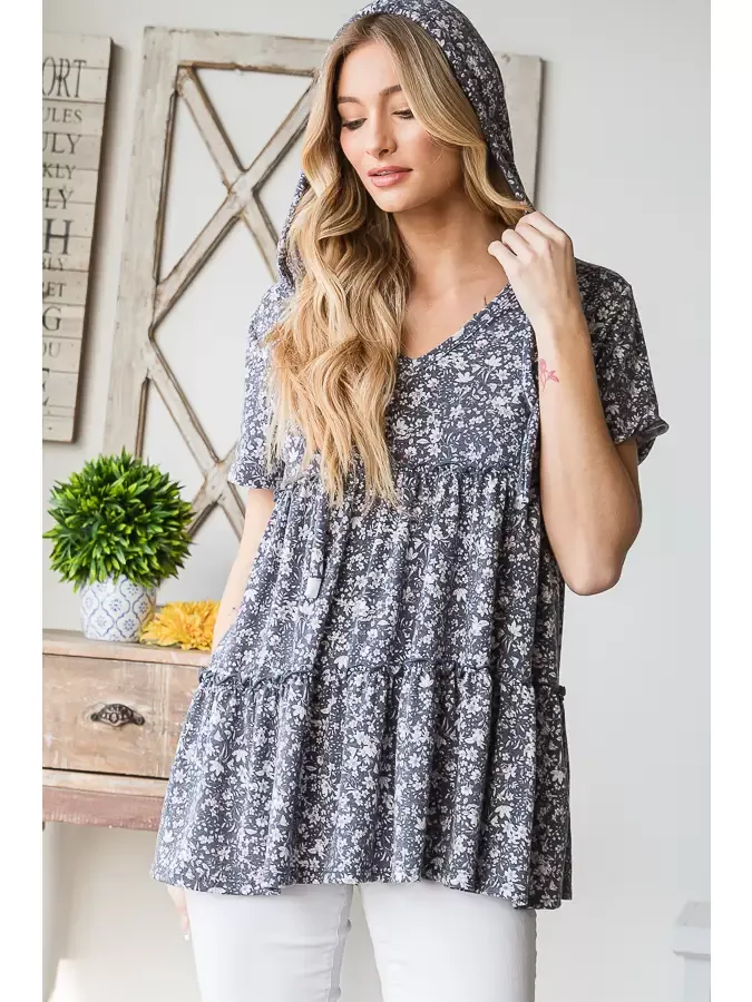 Hooded Babydoll Top