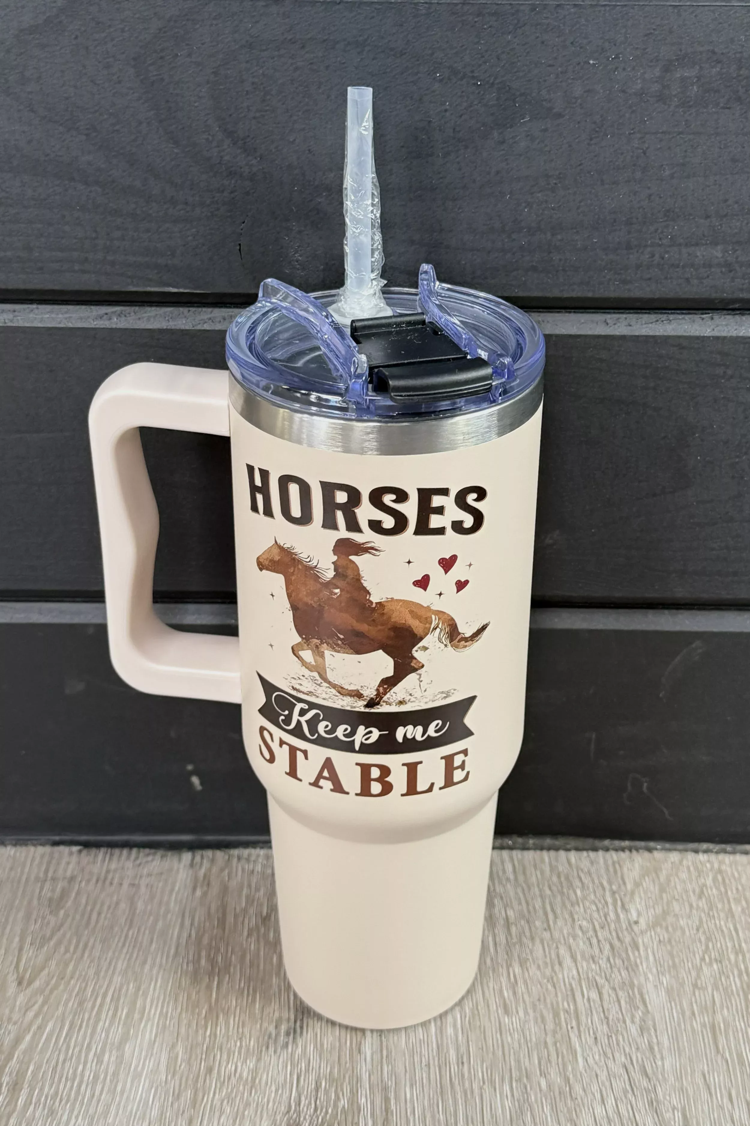 "Horses Keep Me Stable" Tumbler - Size 40oz