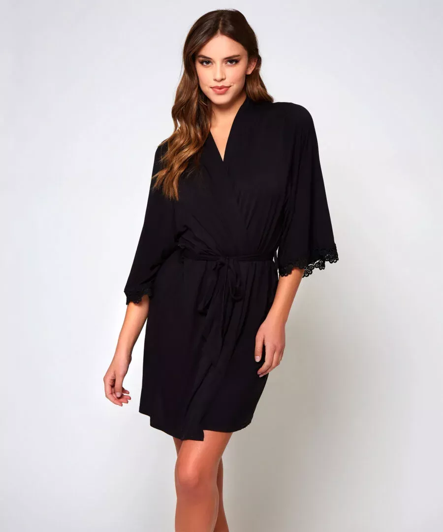 iCollection Molly Robe with Lace Sleeves