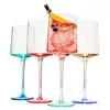 Khen - Handblown Colored Two-Toned Crystal Wine Glassware, Set Of 4