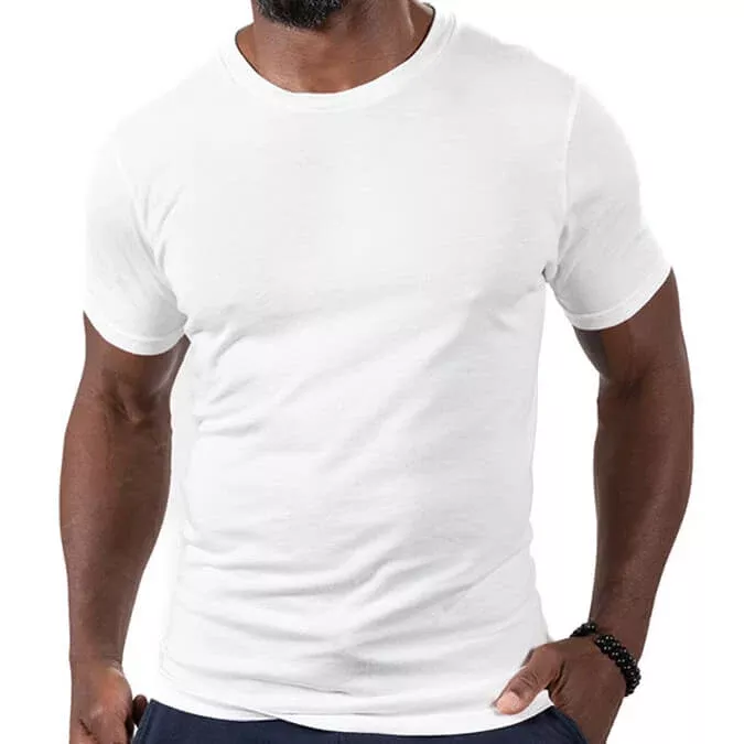 "Kicker" : White Cotton T-Shirt (XXL)