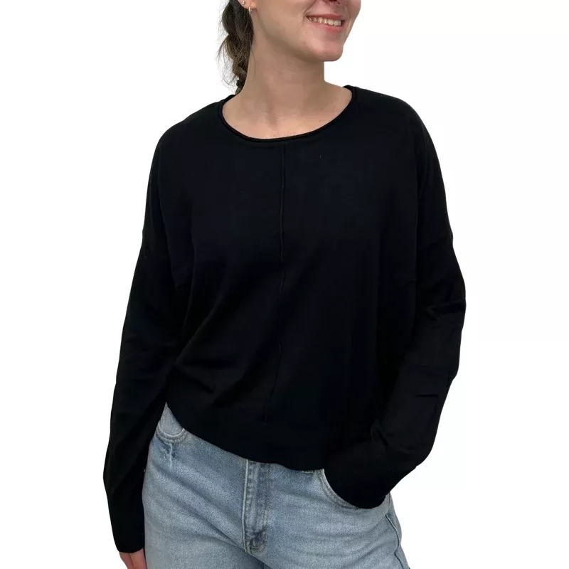L/S Short Sweater Black