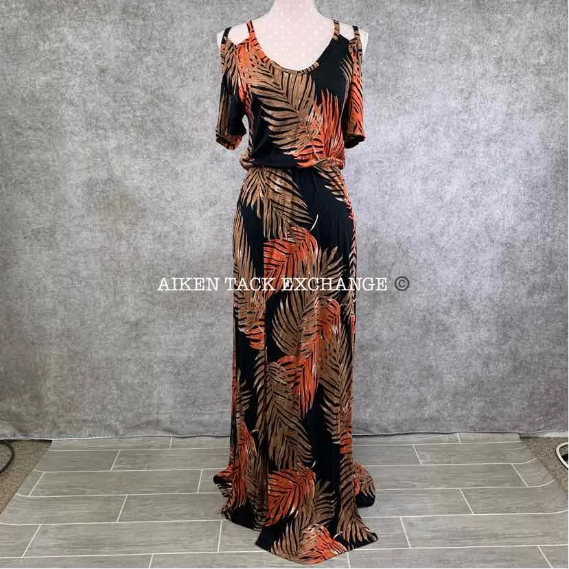Lascana for Venus Tropical Cold Shoulder Maxi Dress, Women's Small