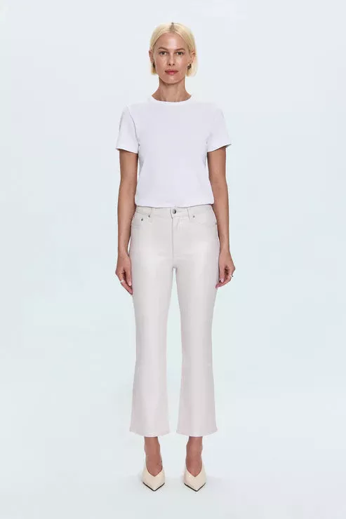 Lennon High-Rise Crop Bootcut Jean Ivory Luster