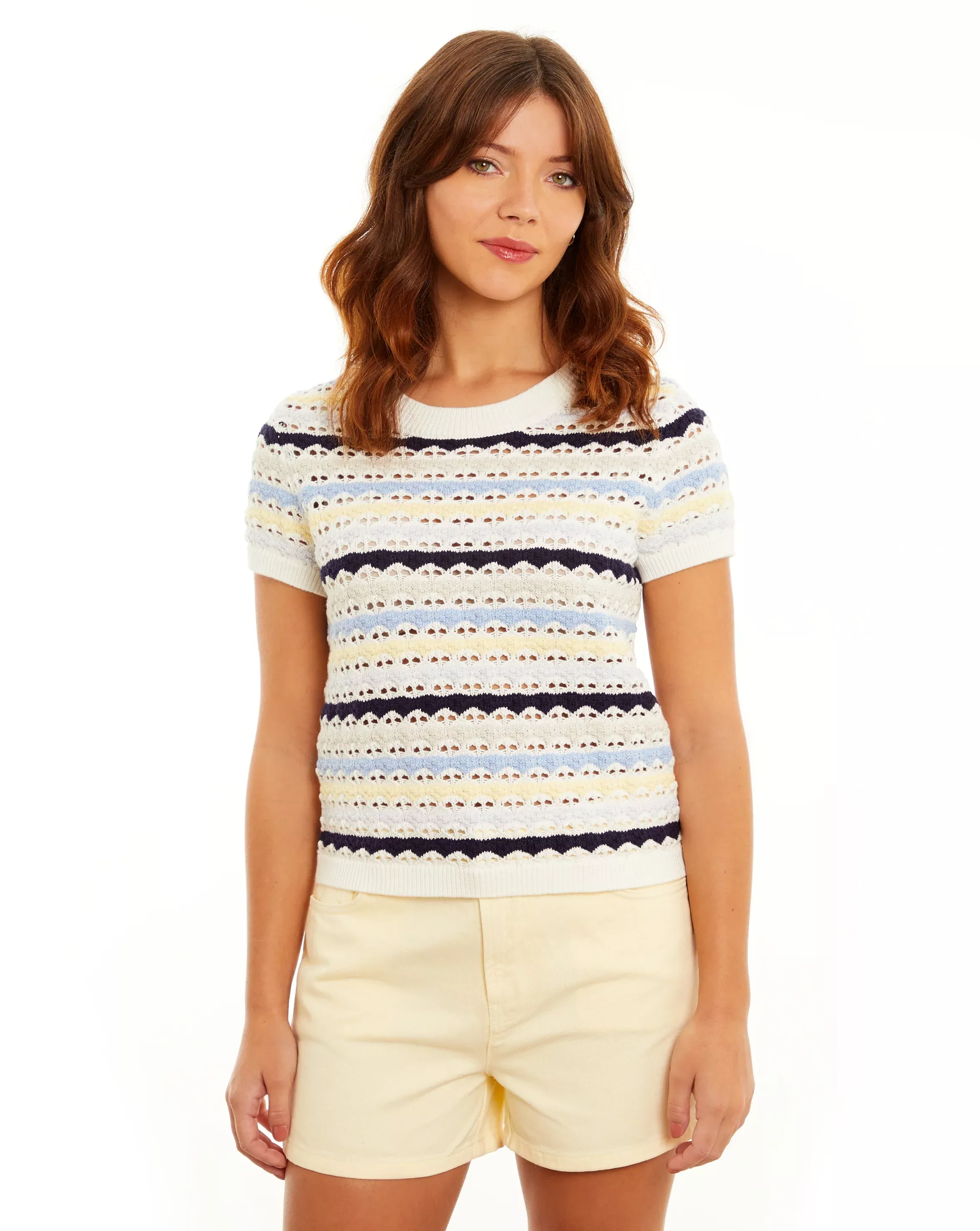 Lumi Stitch Cap Sleeve Crew by &Isla