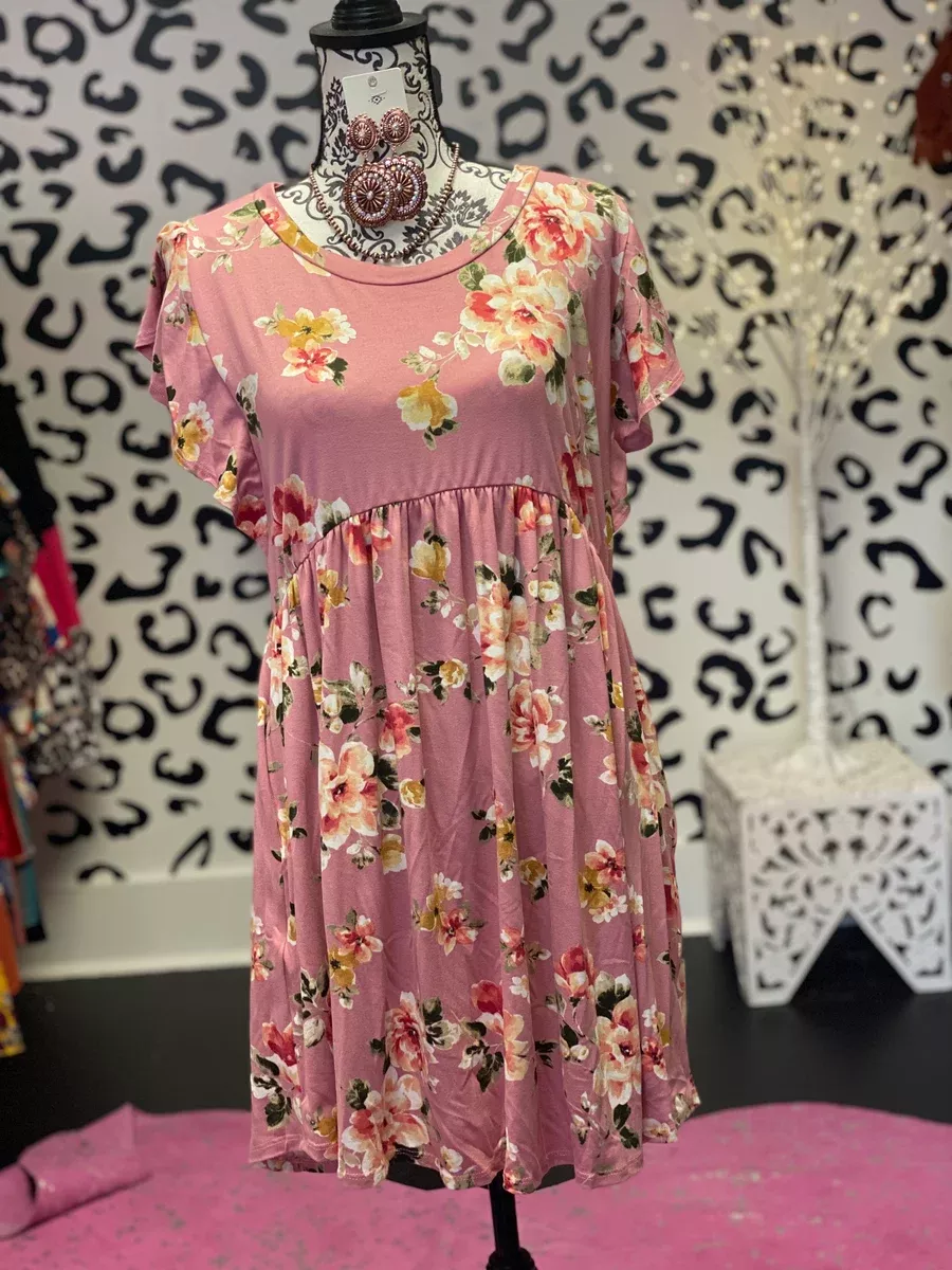 Mauve Floral Babydoll Dress
