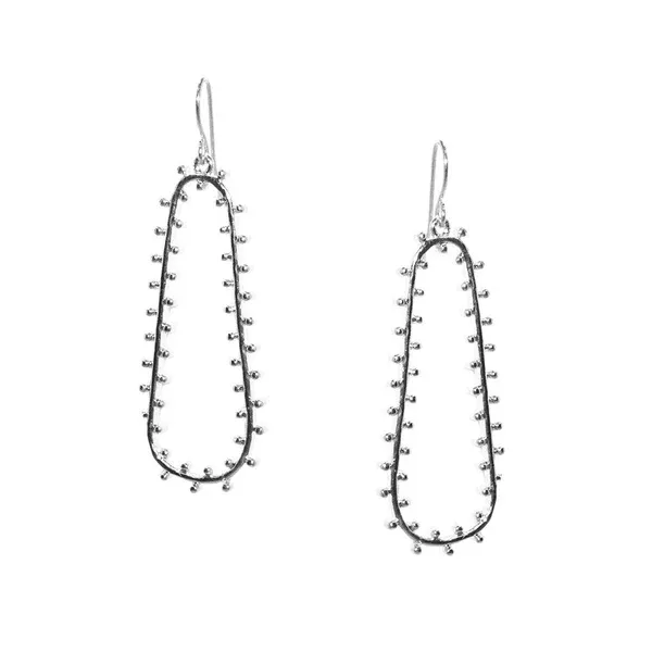 Metal Studded Open Drop Earring