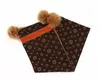 Mitchie's Matchings | Monogram Pattern Scarf with Fox Fur Poms | Women's
