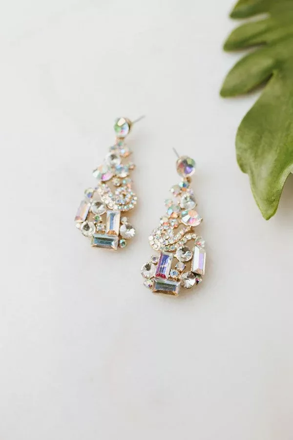 Multi Stone Chandelier Earring