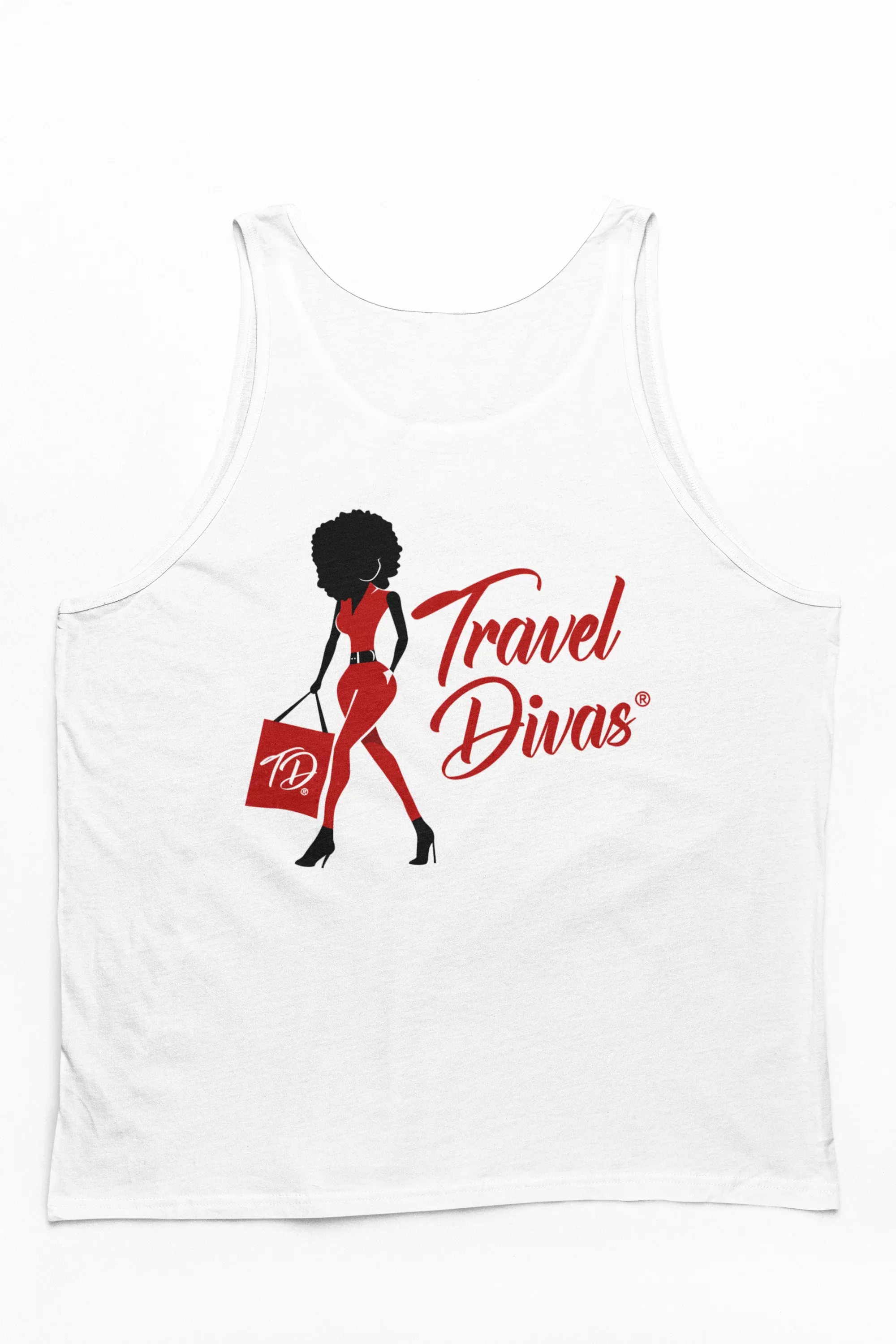 Official Travel Divas Logo Unisex Tank Top White Edition