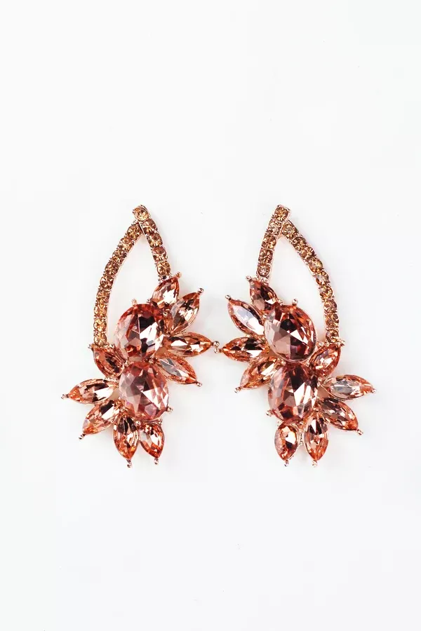 Open Point Almond & Oval Cluster Side Earring