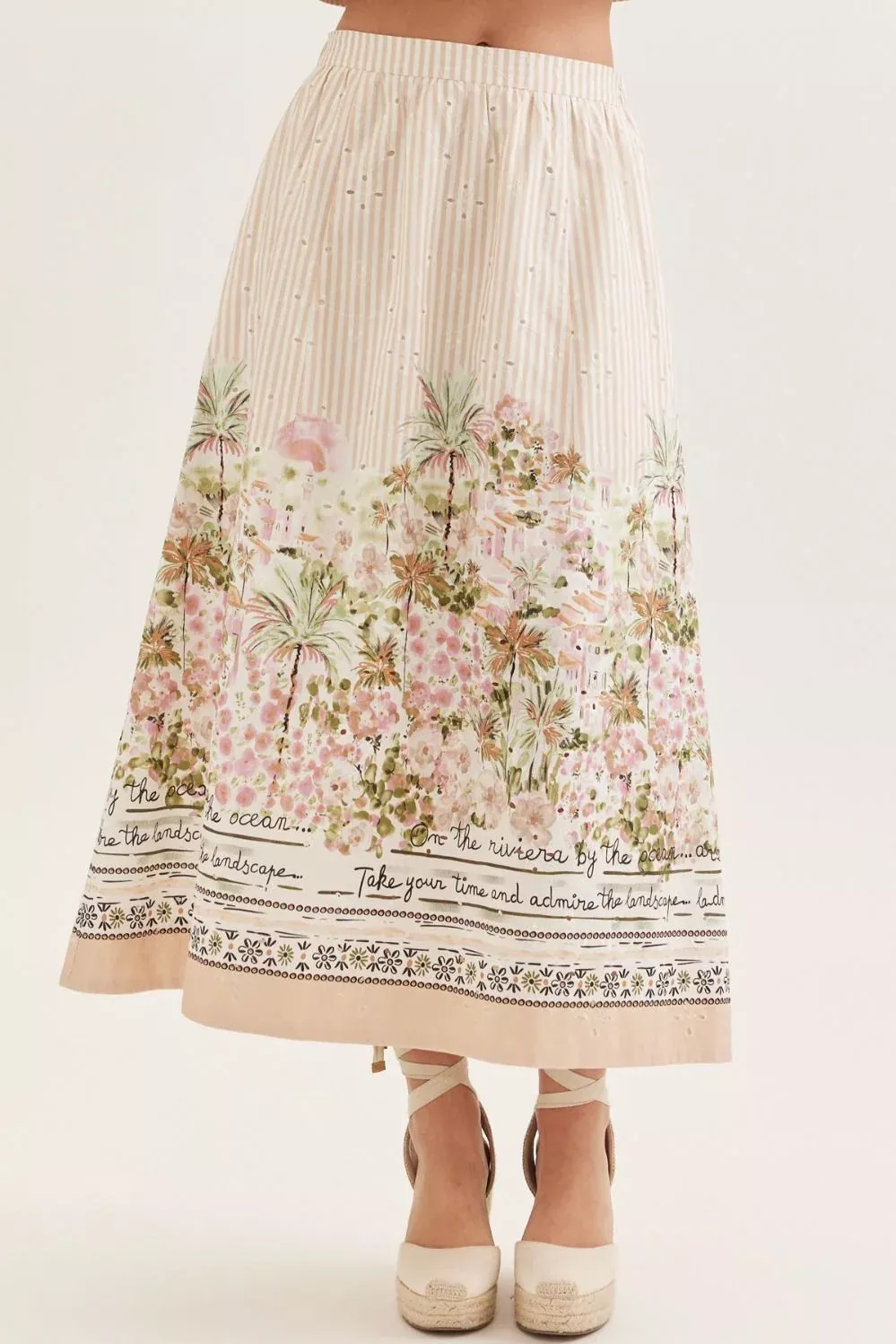 Palm Paradise Midi Skirt, Final Sale