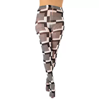 + PAMELA MANN Mod Monochrome Cube Printed Tights