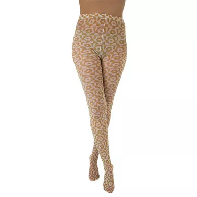 + Pamela Mann Retro 60s Flower Checkerboard Tights