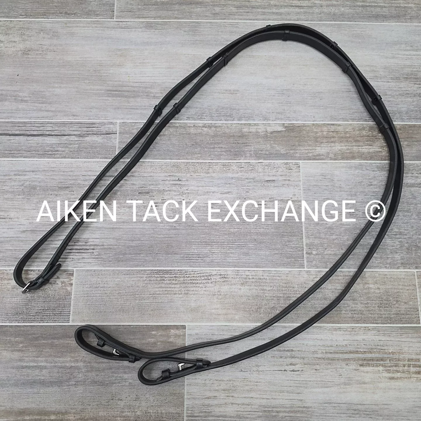 Passier Leather Reins with Hand Stops, Black, 56"