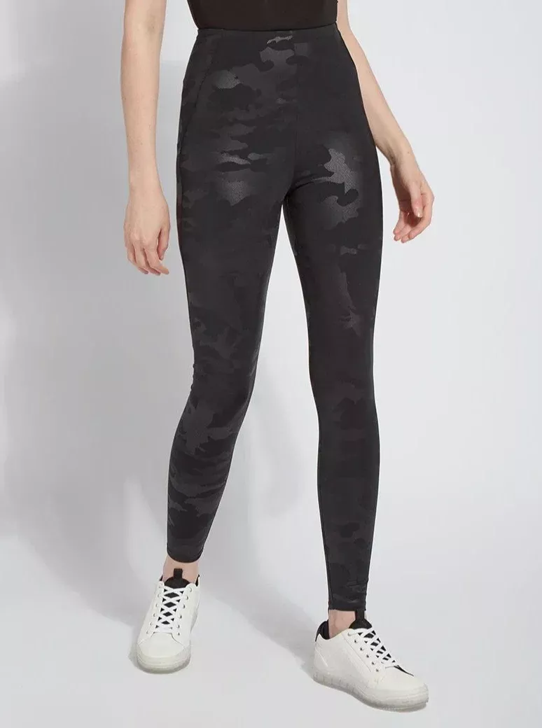 Patterned Matilda Foil Leggings [10-2903-Black Camo]