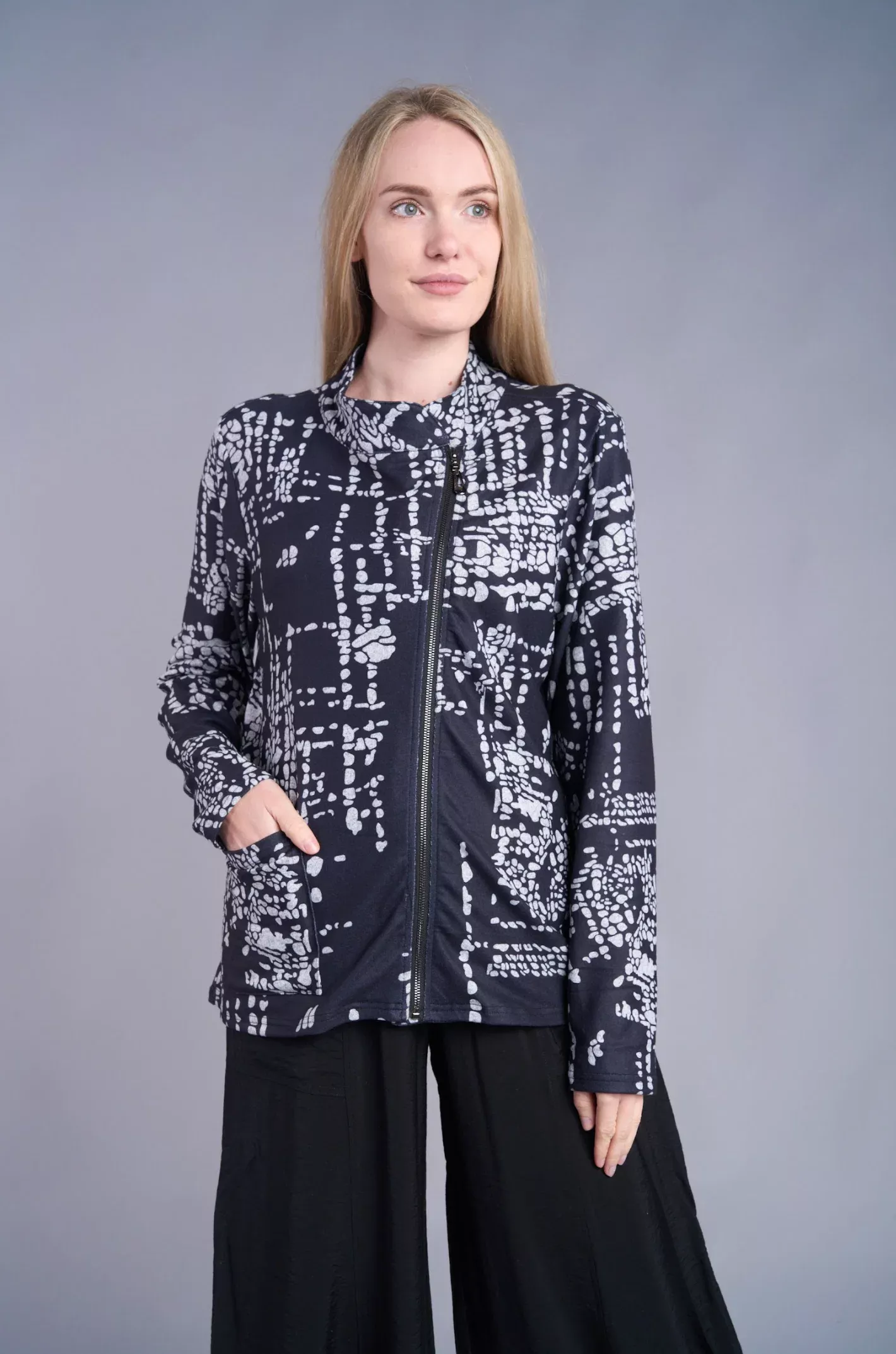 Pebble Fleece Zip Jacket, Final Sale