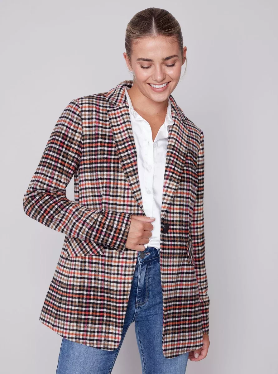 Plaid Blazer Jacket [Truffle-C6279]