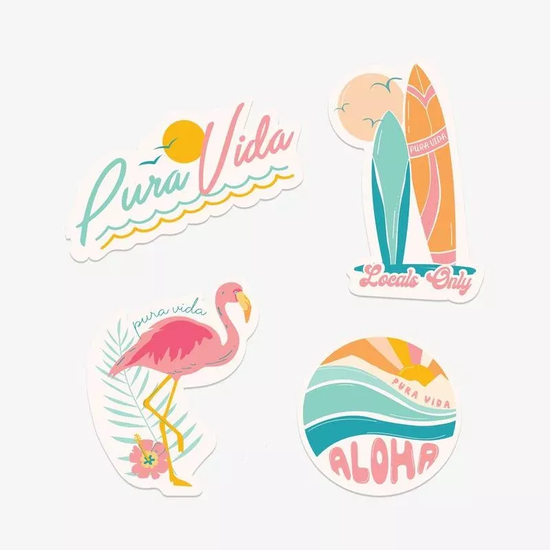 Pura Vida 4-Pack Stickers