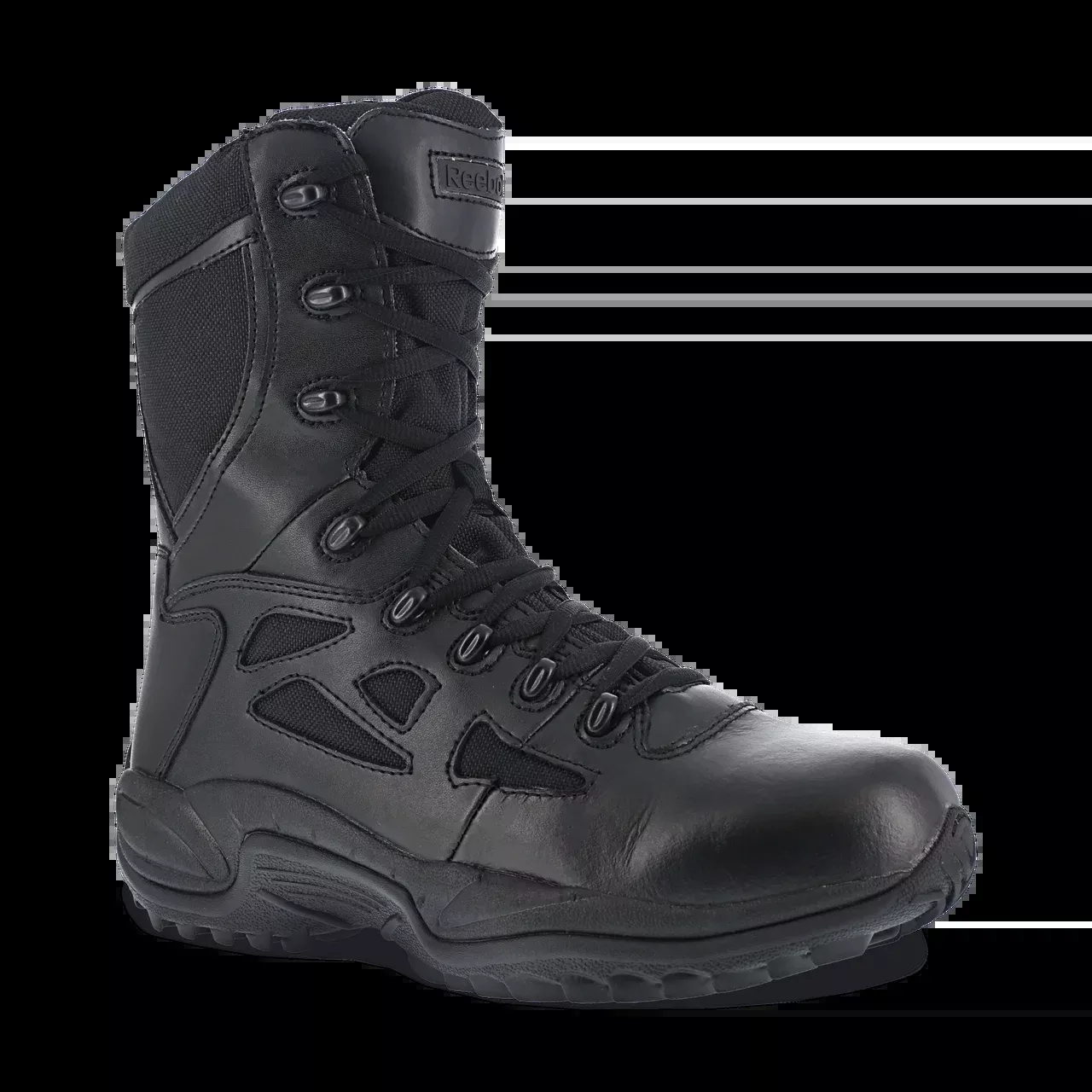 Reebok Men's 8" Stealth Side-Zipper Soft Toe Work Boots #RB8875